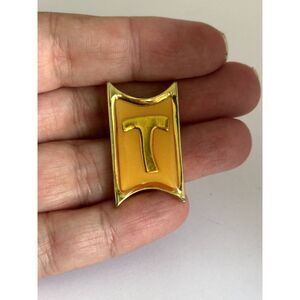Vintage Celebrity NY letter T pin